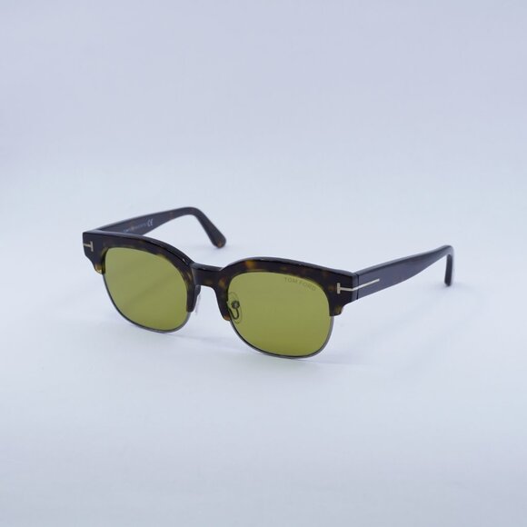 🕶️ New Tom Ford Harry-02 FT0597 52N Sunglasses - Dark Havana Frame,Green Lenses